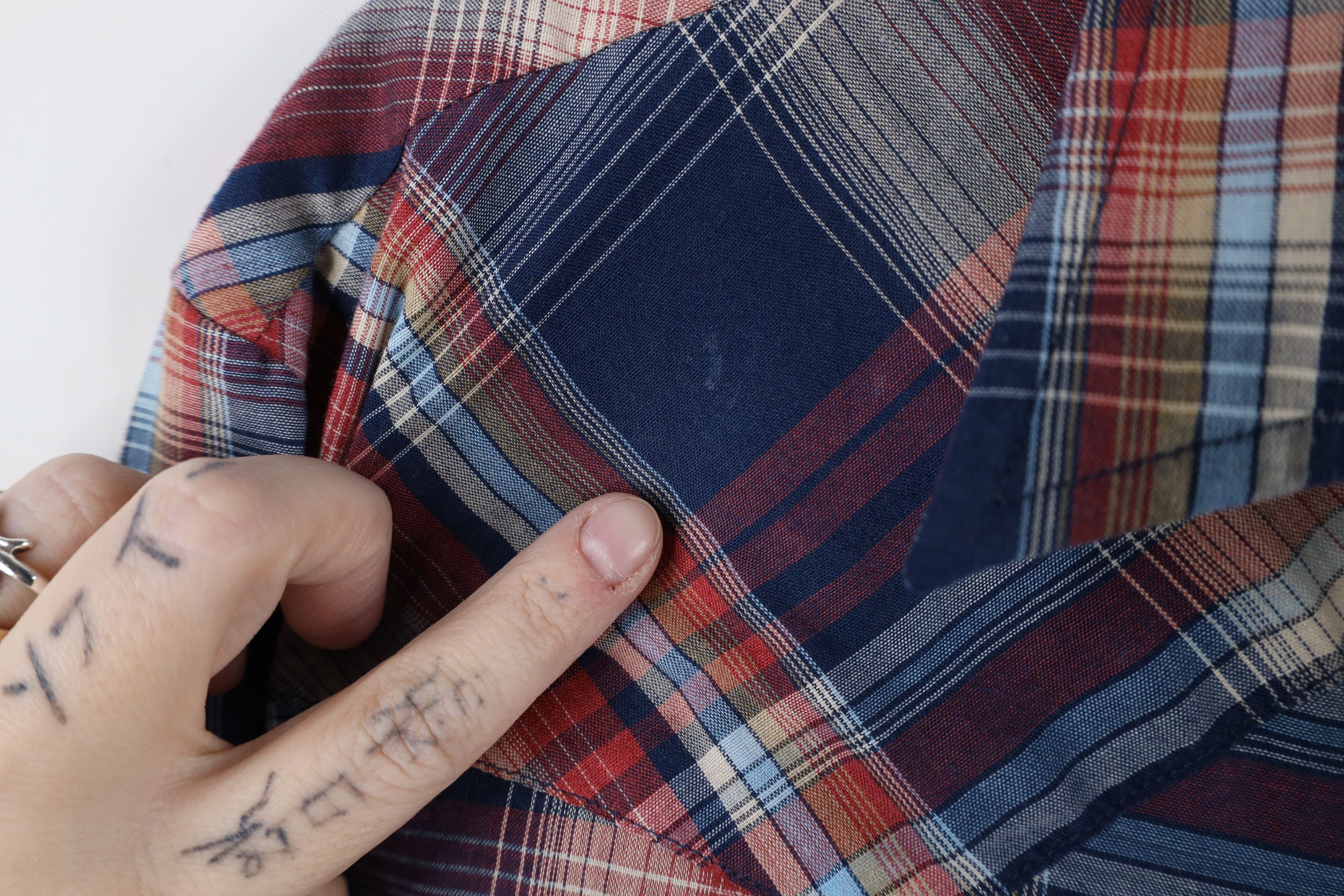 Vintage × Wrangler Vintage 70s Wrangler Western Pearl Snap Button Shirt Plaid Size US L / EU 52-54 / 3 - 6 Thumbnail