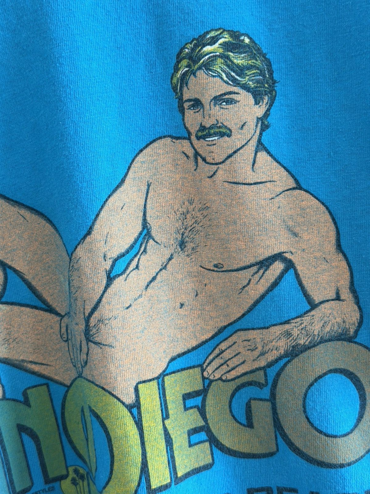 Vintage *RARE* 1983 80s SAN DIEGO BLACK’S BEACH NUDE NAKED DUDE TEE Size US L / EU 52-54 / 3 - 2 Thumbnail