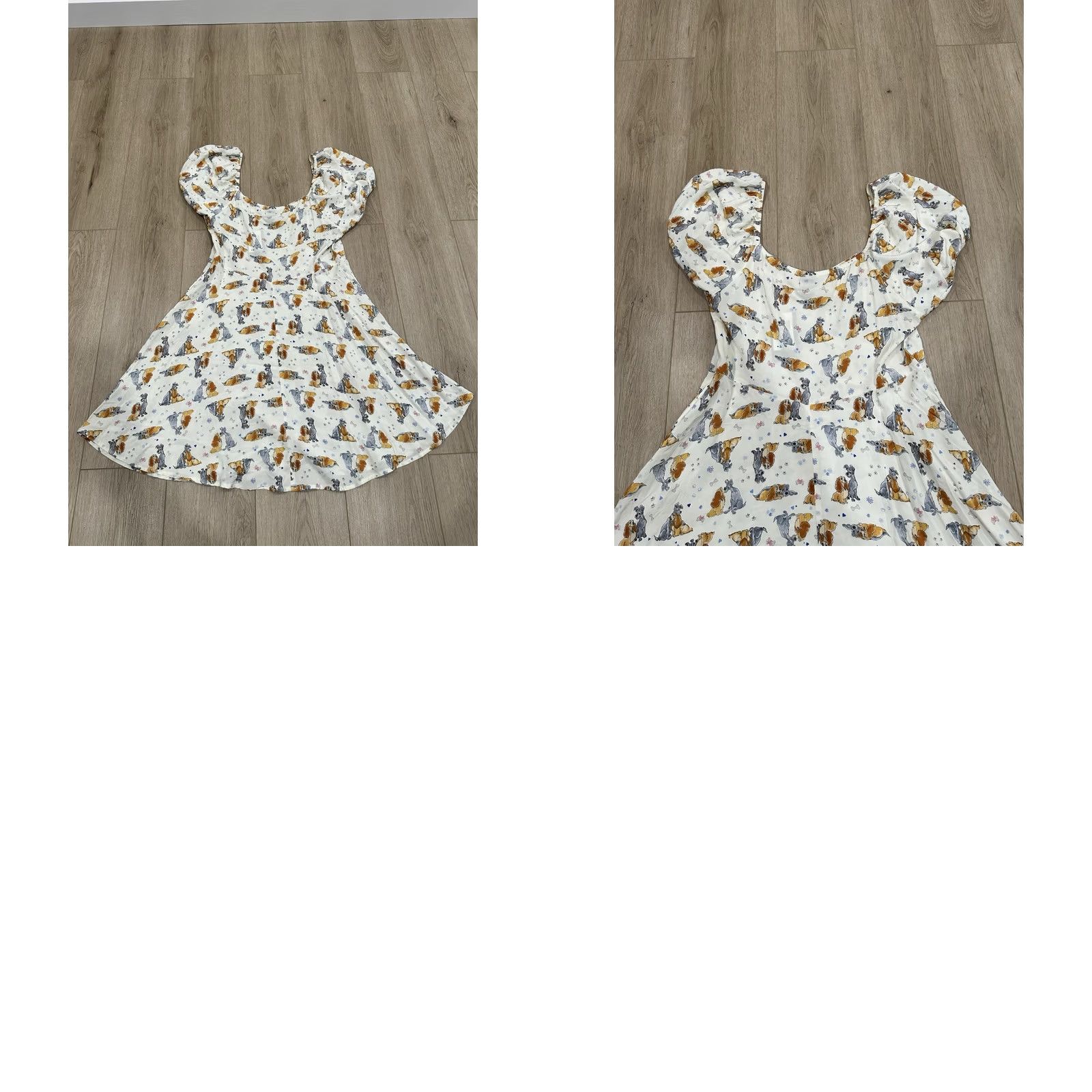 Disney NWT Disney Lady and The Tramp Sweetheart Mini Dress XL White Puff Sleeve Sundress Fit & Flare Empire Waist Cardigan? Size XL / US 12-14 / IT 48-50 - 9 Thumbnail