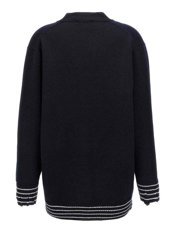 Alexander McQueen o1srvl11e0326 Knitted Cardigan in Blue Size M / US 6-8 / IT 42-44 - 2 Thumbnail
