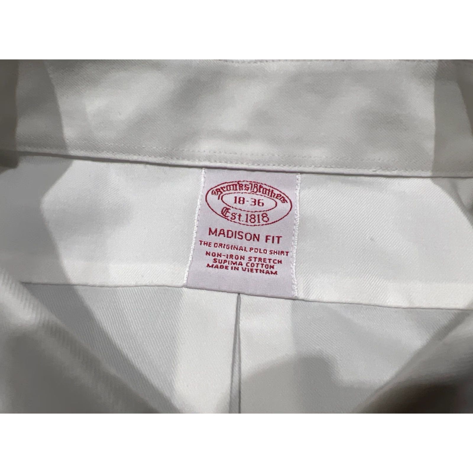 Brooks Brothers **Brooks Brothers White Supima Cotton Men's Long Sleeve Dress Shirt** User: **White Brooks Brothers Supima Cotton Men's Long Sleeve Dress Shirt** Size 48R - 5 Thumbnail