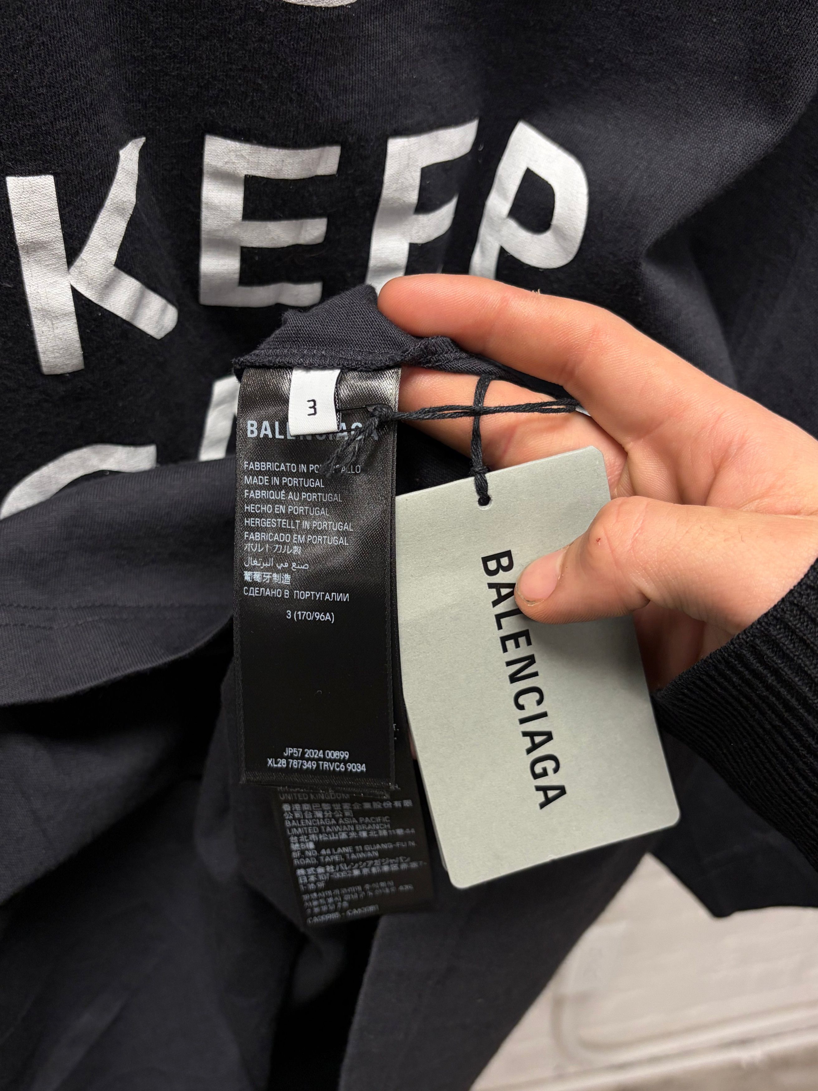 Balenciaga SS2025 Balenciaga ‘Keep Calm’ Parody Oversized Black Slogan T-Shirt Size US L / EU 52-54 / 3 - 5 Thumbnail