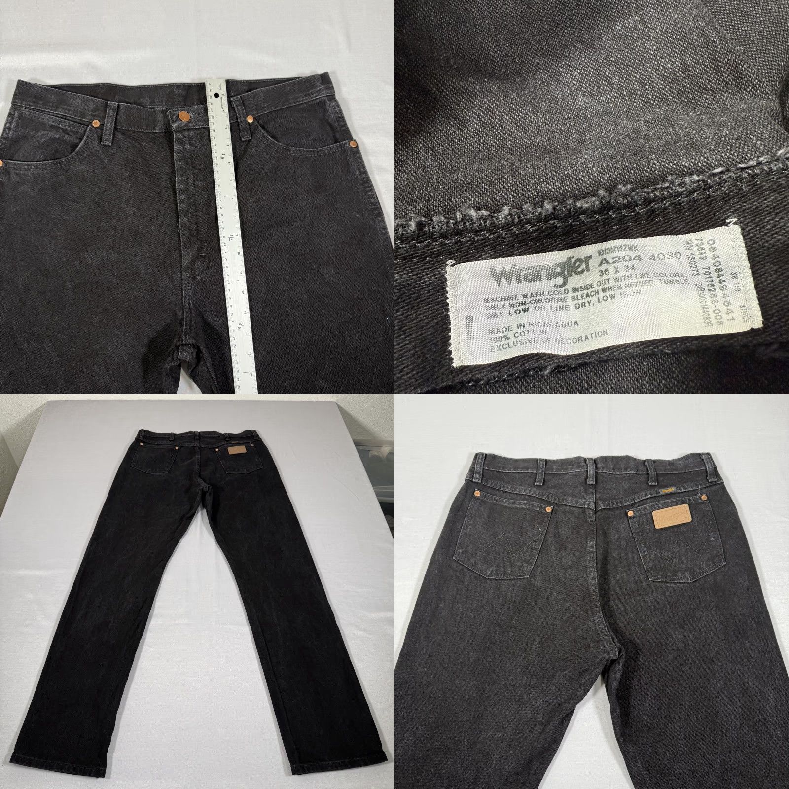 Wrangler Wrangler Jeans Men 36x34 Black 13MWZ Straight Fit Denim Pants Western Cowboy Cut Mens Size US 36 / EU 52 - 8 Thumbnail