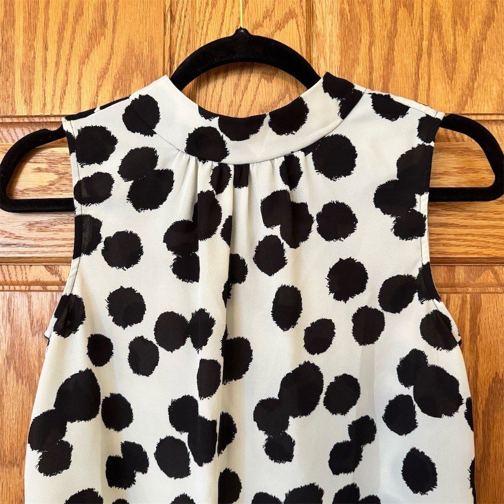 Other Who What Wear Blouse Womens XS Sleeveless Black White Polka Size XS / US 0-2 / IT 36-38 - 2 Thumbnail