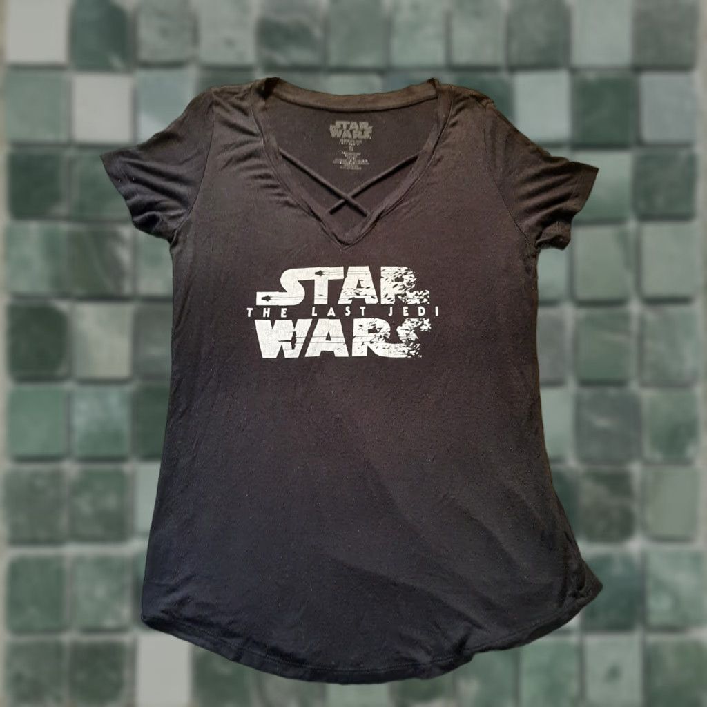 Star Wars Star Wars T-Shirt Womens Short Sleeve Small S The Last Jedi Black Size S / US 4 / IT 40 - 1 Thumbnail