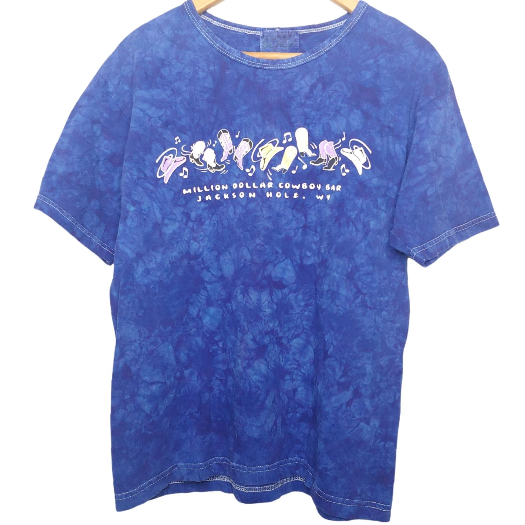 Vintage VINTAGE Tie-Dye T-Shirt Million Dollar Cowboy Bar Jackson Hole WY Women M Purple Blue Tie Dye Short Sleeve Crew Neck Shirt Size M / US 6-8 / IT 42-44 - 2 Thumbnail