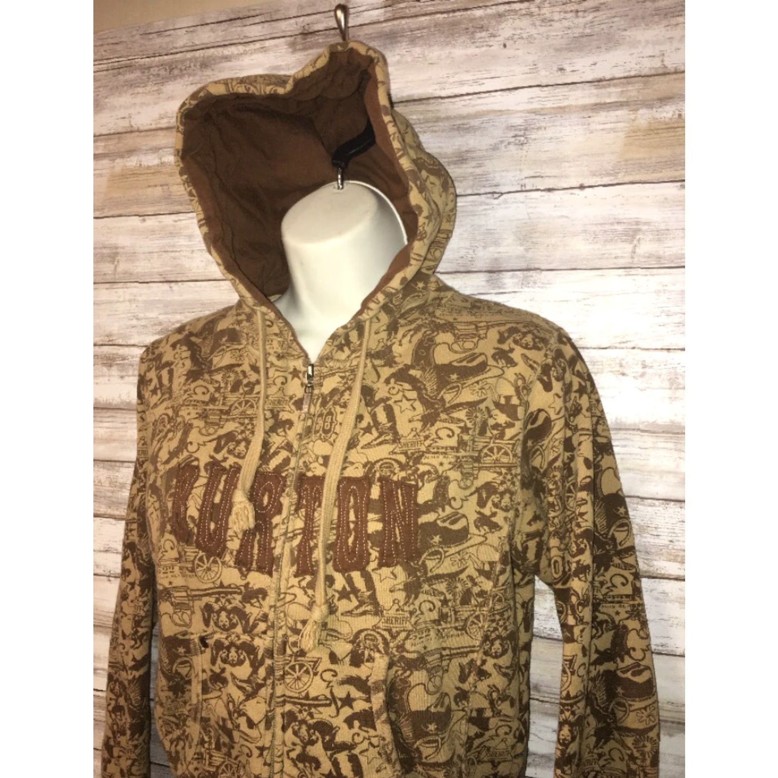 Burton Burton Hoodie Womens S Brown Graphic Full Zip Solid Long Sleeve Size S / US 4 / IT 40 - 2 Thumbnail