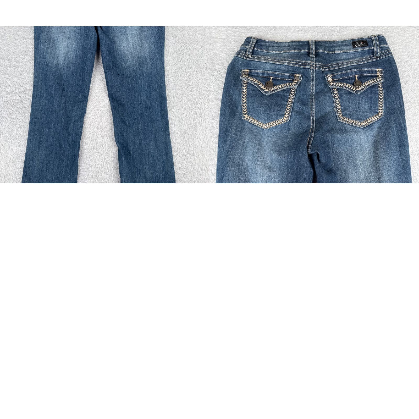 Vintage Earl Jean Jeans Women 6P Blue Bootcut Embroidered Low Rise Cotton Blend 28x28 Jeans Women 6P Blue Bootcut Embroidered Low Rise Cotton Blend 28x28 Size 28" / US 6 / IT 42 - 10 Thumbnail