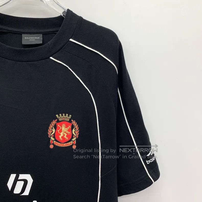 Balenciaga Balenciaga Black Logo Letter Printed Cotton Round Neck Sho Size US M / EU 48-50 / 2 - 3 Thumbnail