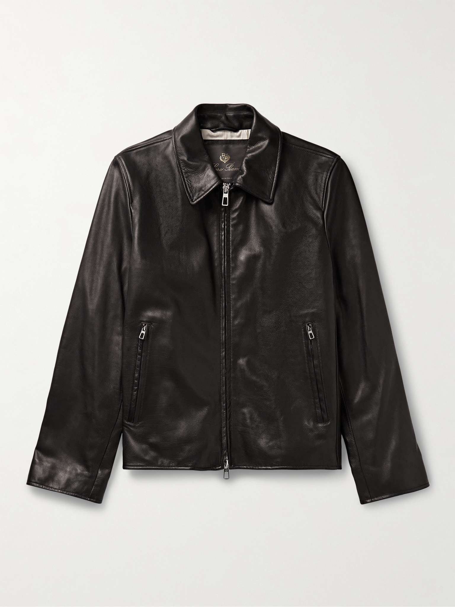 o1w1db10824 Salinar Leather Jacket in Black