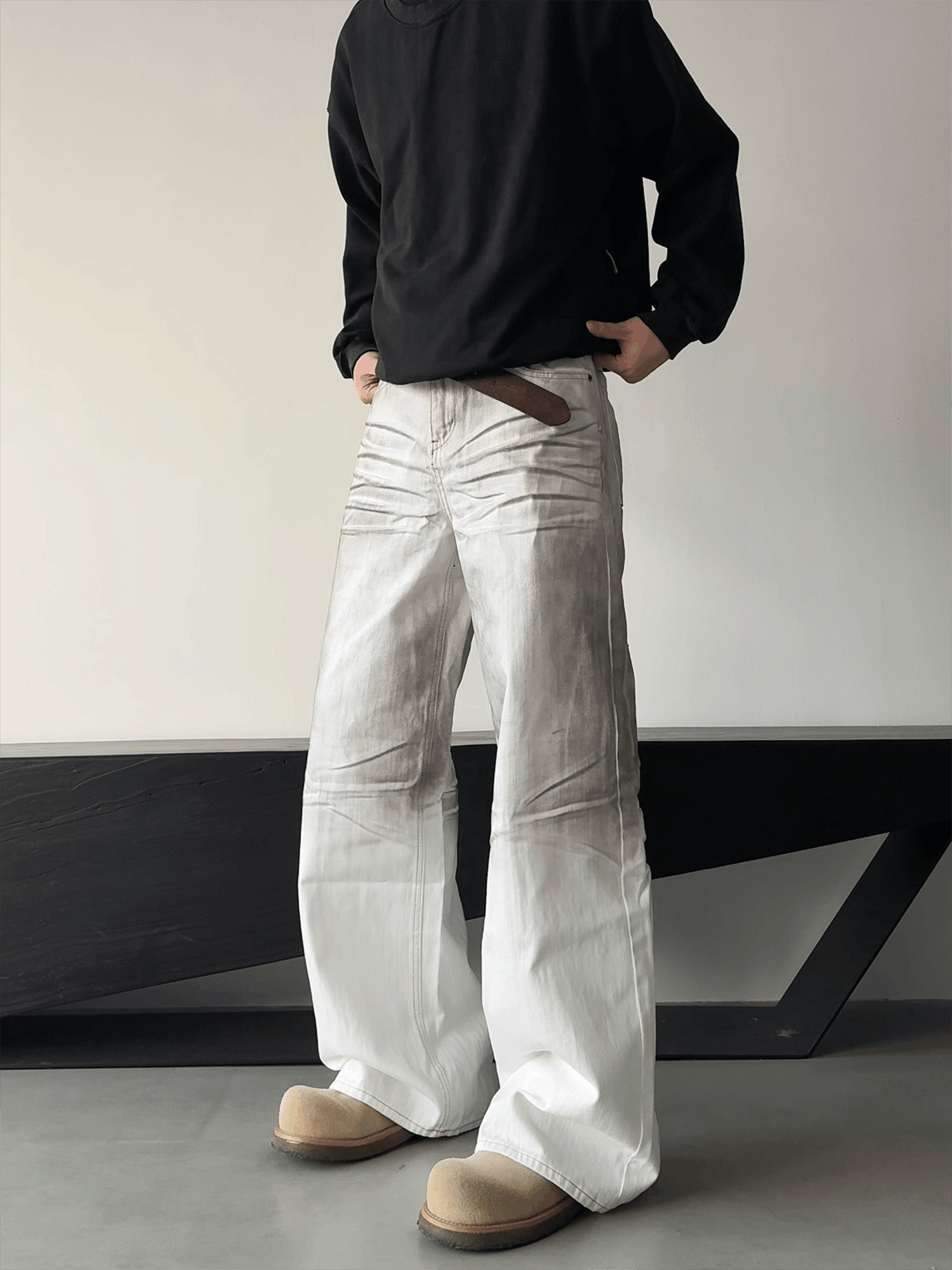 Other White Baggy Flare Jeans, Wide Leg Jeans Size US 30 / EU 46 - 5 Thumbnail