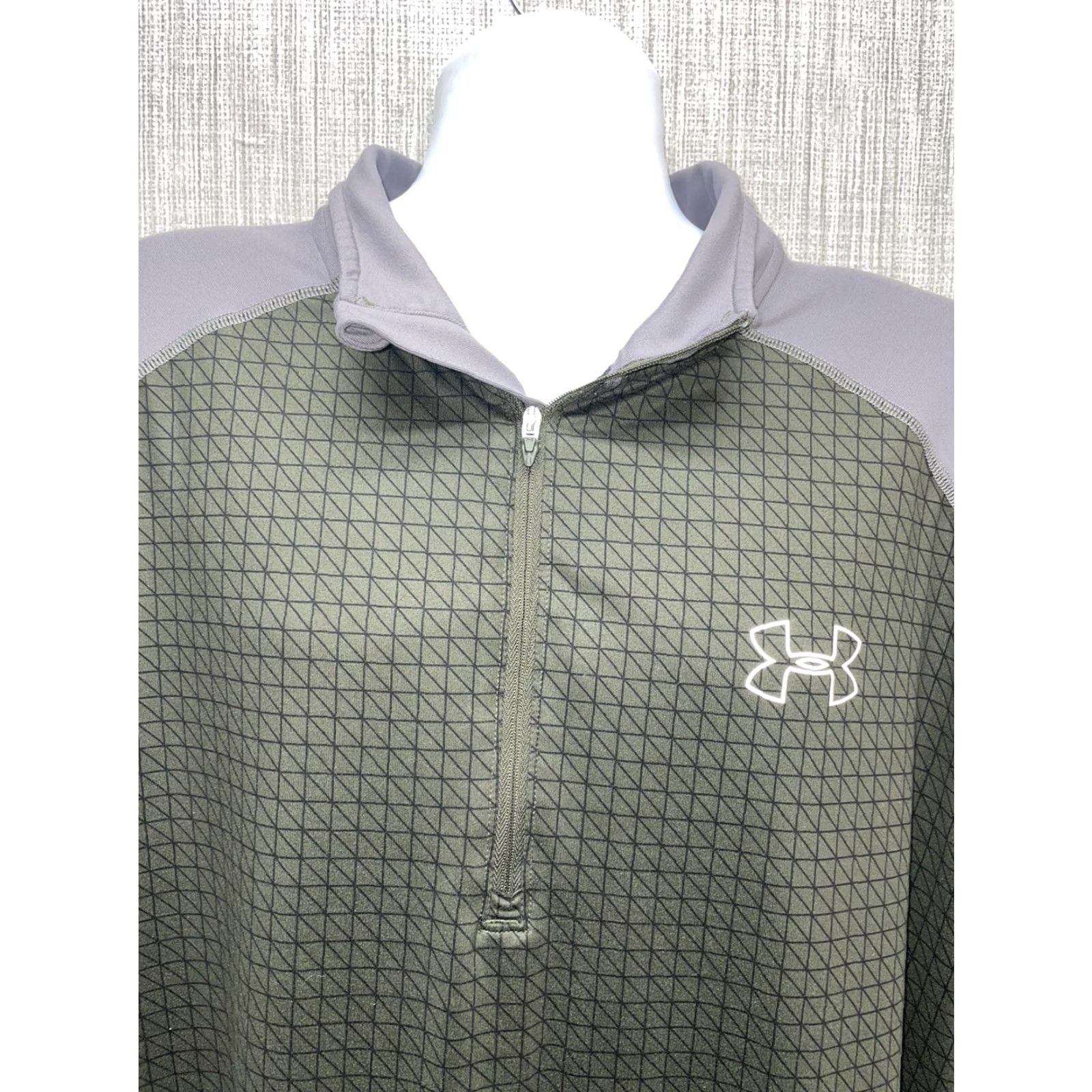 Under Armour Under Armour Fitted ColdGear Dark Green Full Zip Jacket Mens 2XL Size US XXL / EU 58 / 5 - 2 Thumbnail