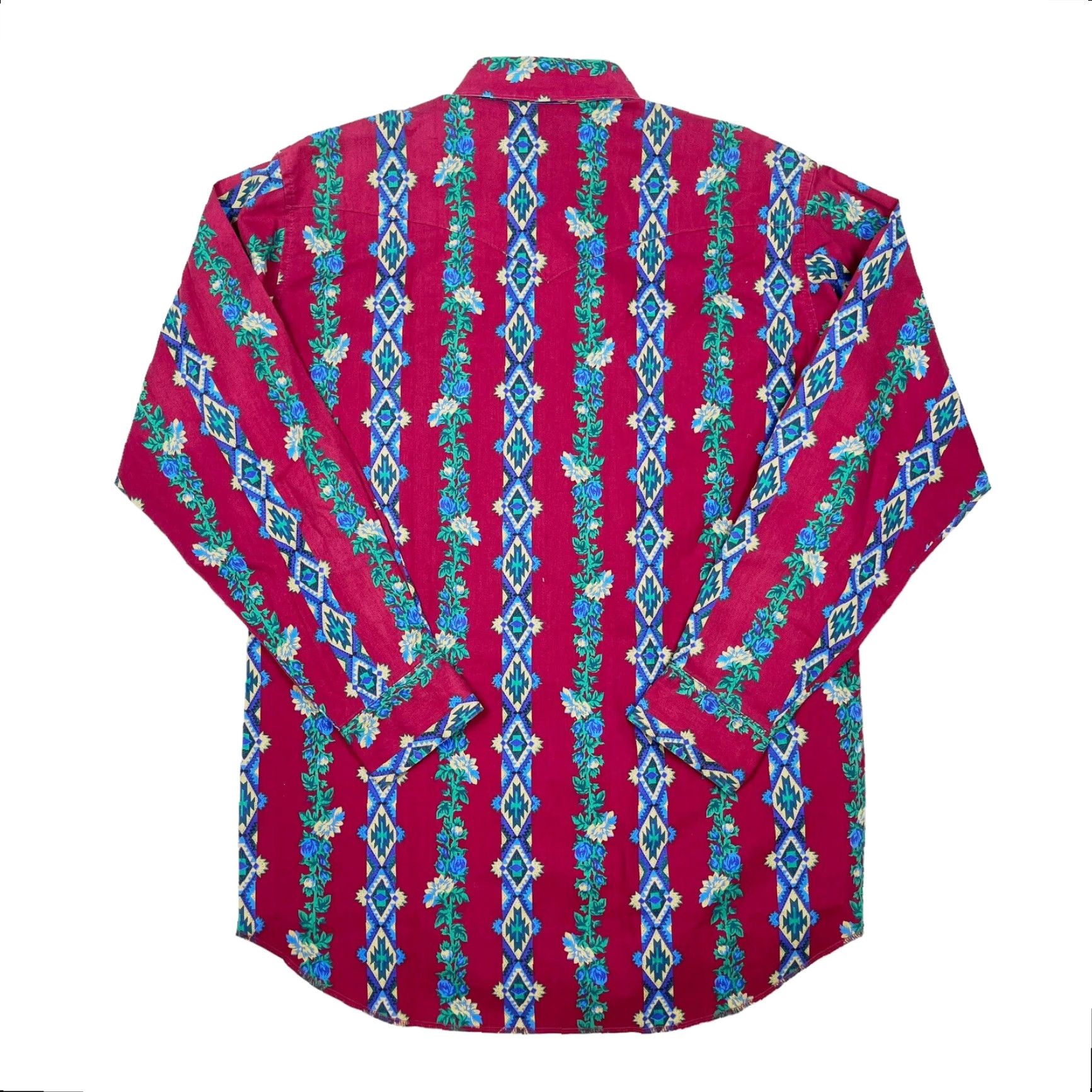 Wrangler Vtg Wrangler Western Aztec All Over Print Button Up Shirt Mens Large 16 1/2 Size US L / EU 52-54 / 3 - 4 Thumbnail