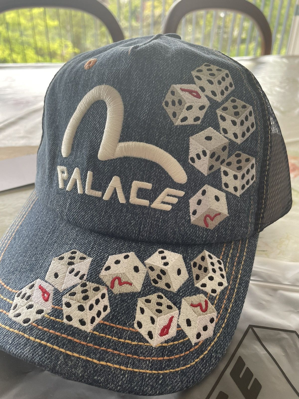 image of Palace X Evisu Cap in Blue, Men's