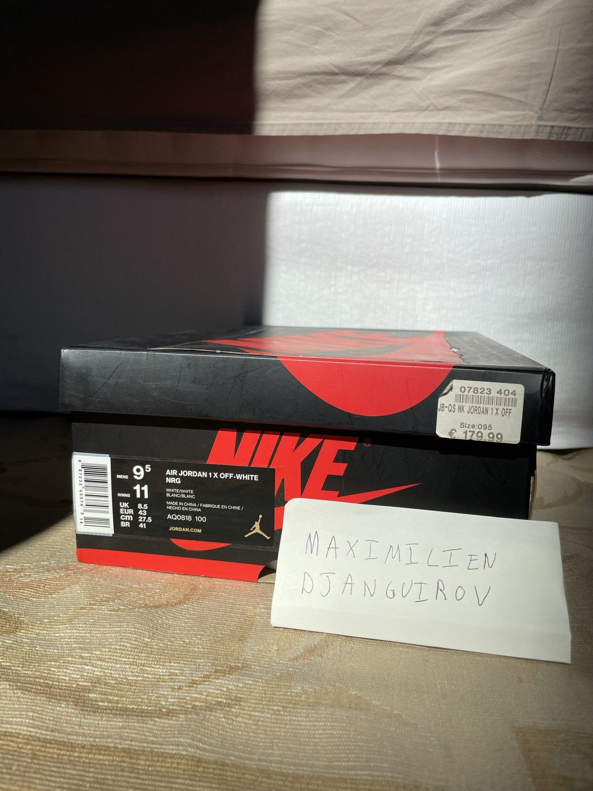 Nike × Off-White Air Jordan 1 Retro High Off-White White 9.5 US DSWT Size US 9.5 / EU 42-43 - 12 Thumbnail