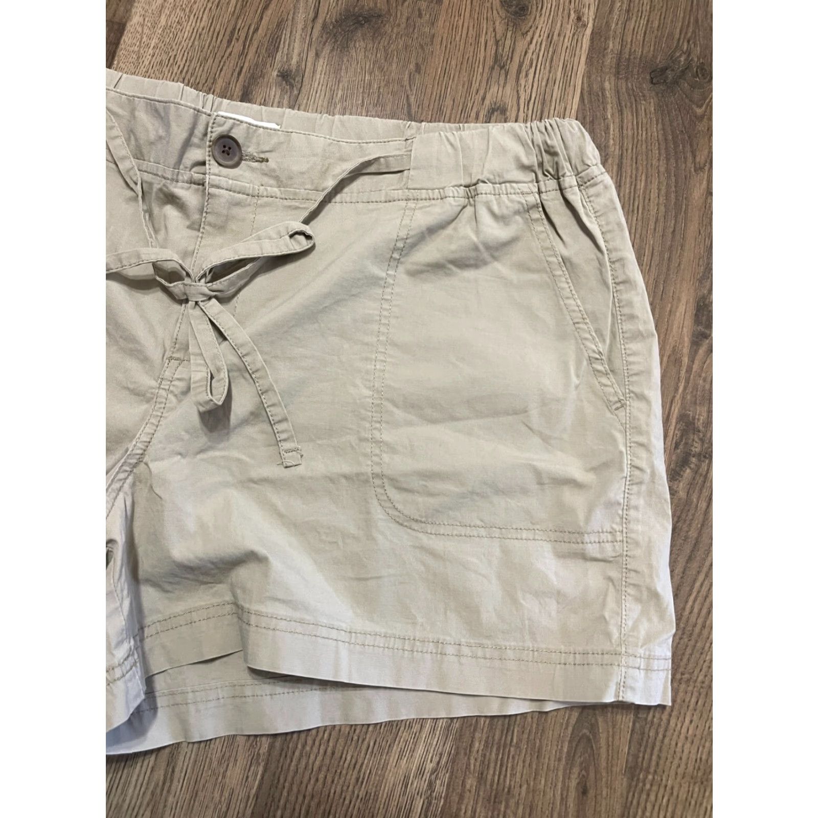 Merona Merona Shorts Men XL Tan Tie Waist Chino Casual Solid Print - Free Return Mens Size US 36 / EU 52 - 4 Thumbnail