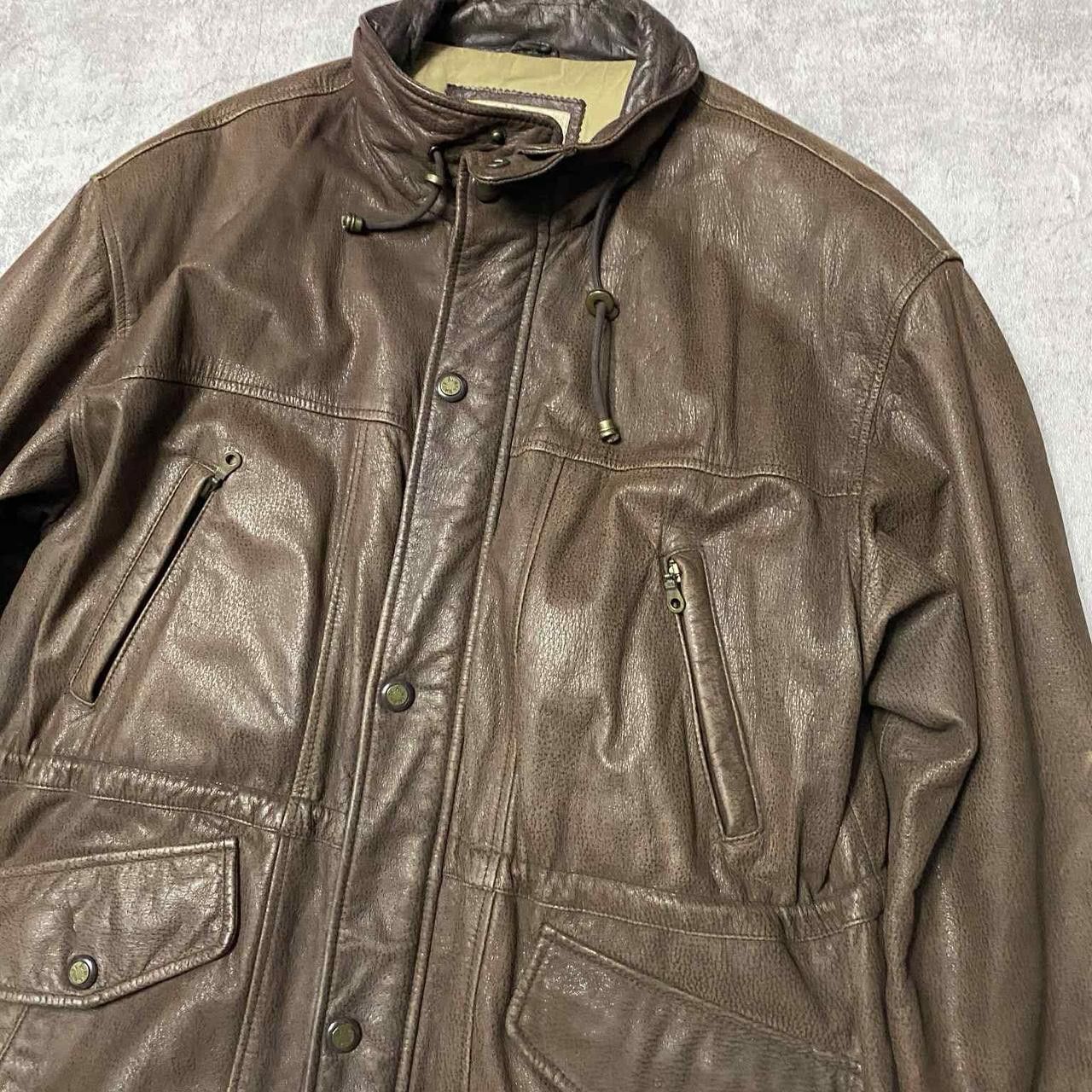 Other Brown leather jacket with a unique, worn look leather Size US L / EU 52-54 / 3 - 2 Thumbnail