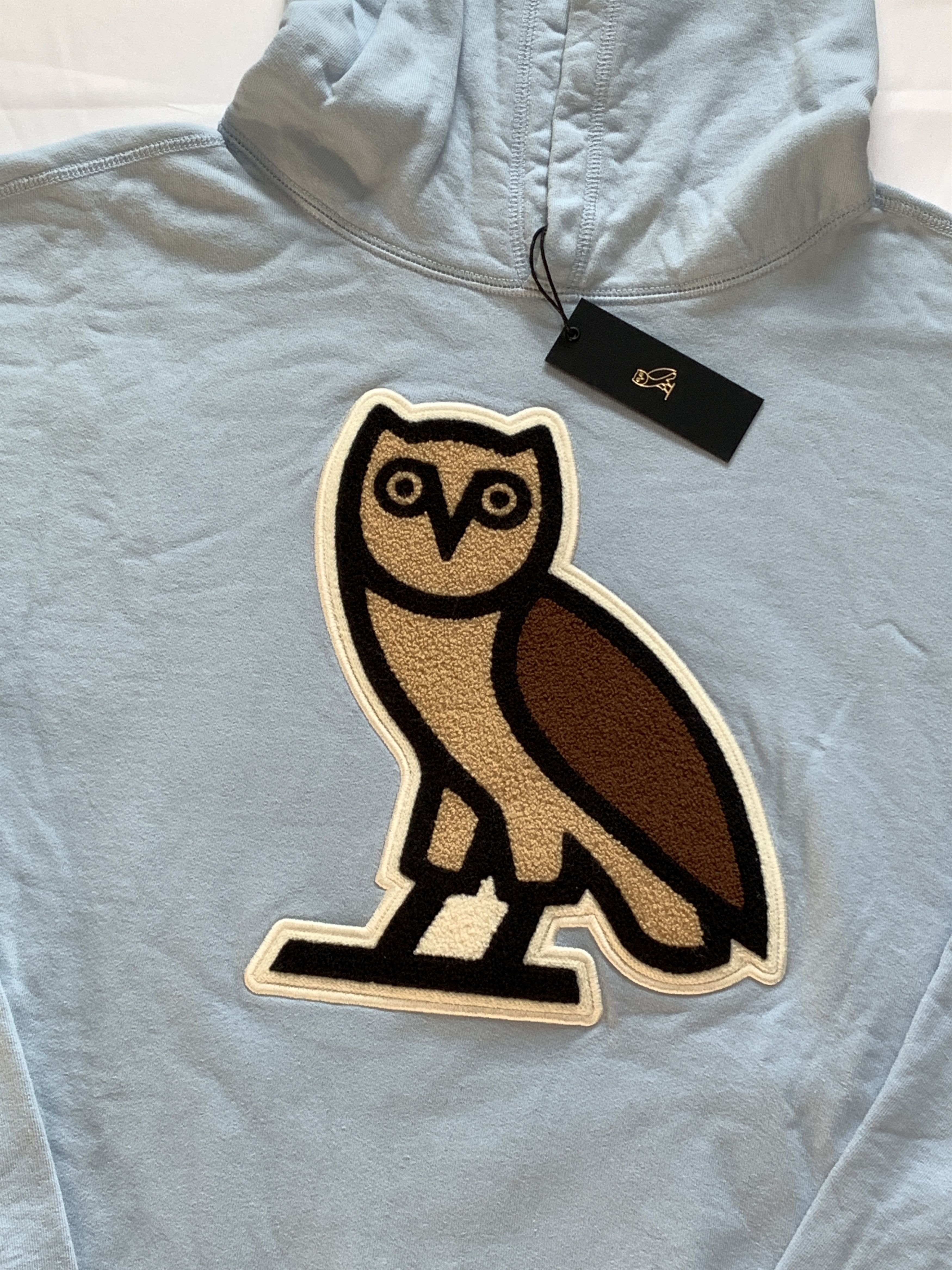 Drake OVO OG Chenille Bubble Owl Hoodie Light Blue Size US XXL / EU 58 / 5 - 3 Thumbnail