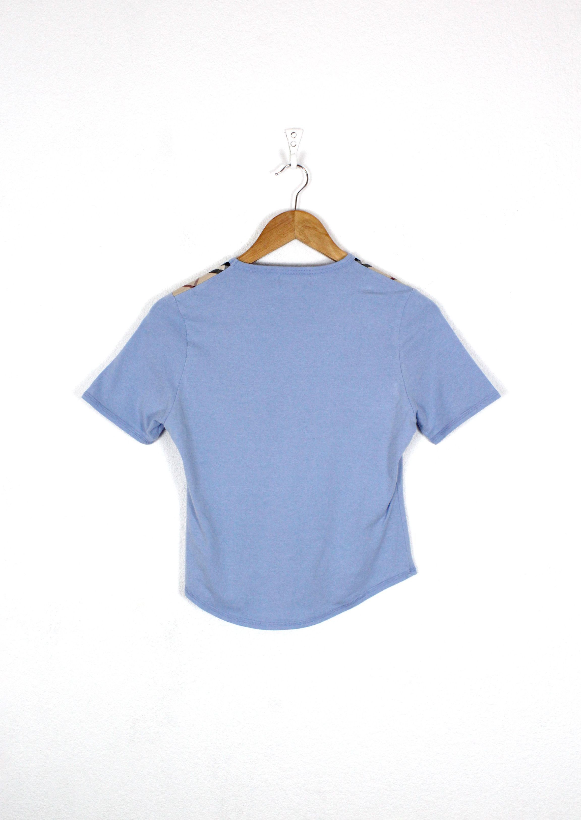 Burberry Burberry Shoulders Beige Check Nova Blue Tee Tshirt Size M / US 6-8 / IT 42-44 - 4 Thumbnail