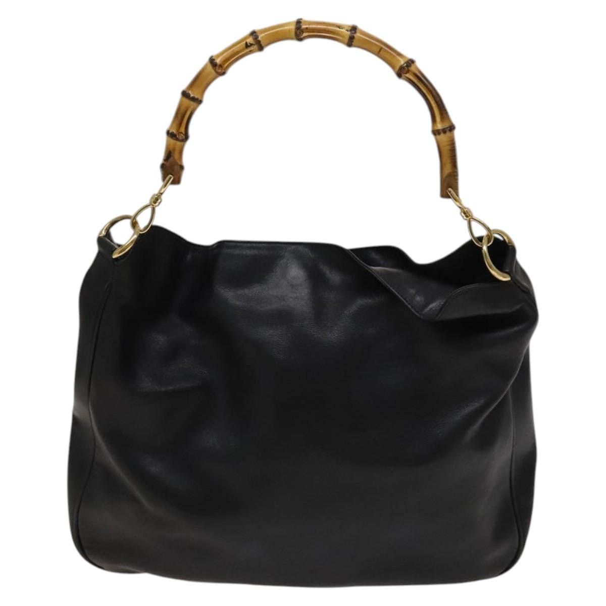 Gucci GUCCI Bamboo Hand Bag Leather Black Gold 001 2058 1577 0 Size ONE SIZE - 2 Thumbnail