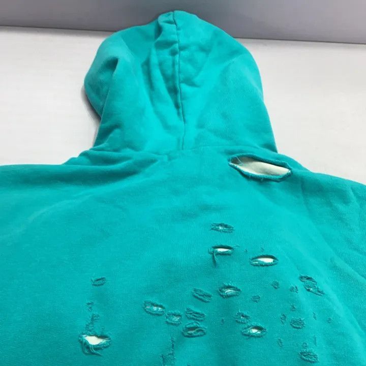Balenciaga Balenciaga Distressed Logo Hoodie in Light Blue 0079-2507 Size US M / EU 48-50 / 2 - 6 Thumbnail