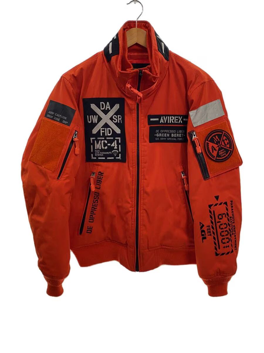 Avirex Military Camp Ma-1 Plain Polyester Jacket Orange