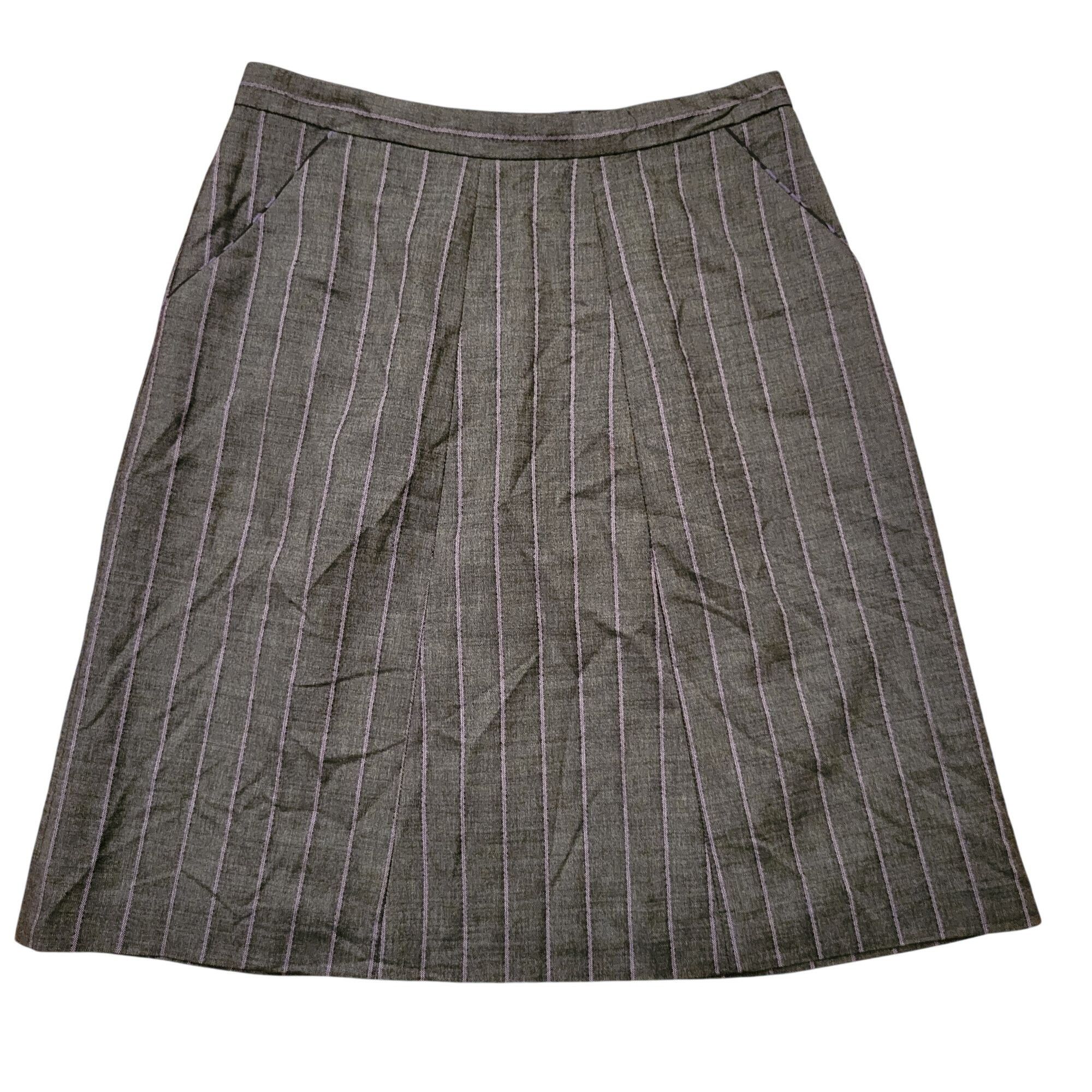 Other Garfield Marks Agnes Skirt 8 Gray Purple Pinstripe Wool USA Size 30" / US 8 / IT 44 - 1 Thumbnail