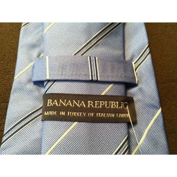 Banana Republic BANANA REPUBLIC MENS NEW BLUE 100%SILK TIE WIDTH:3 3/4" Size ONE SIZE - 4 Thumbnail