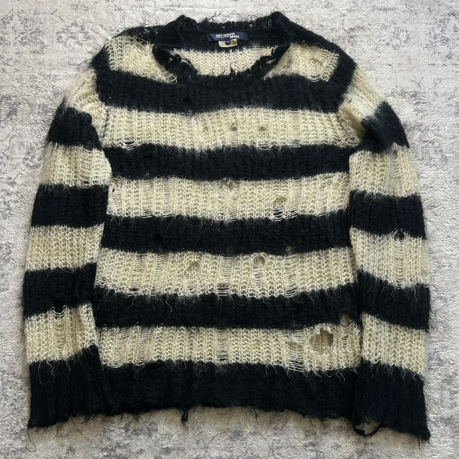 Junya Watanabe AD2003 Distressed Wool Knit Sweater | Grailed