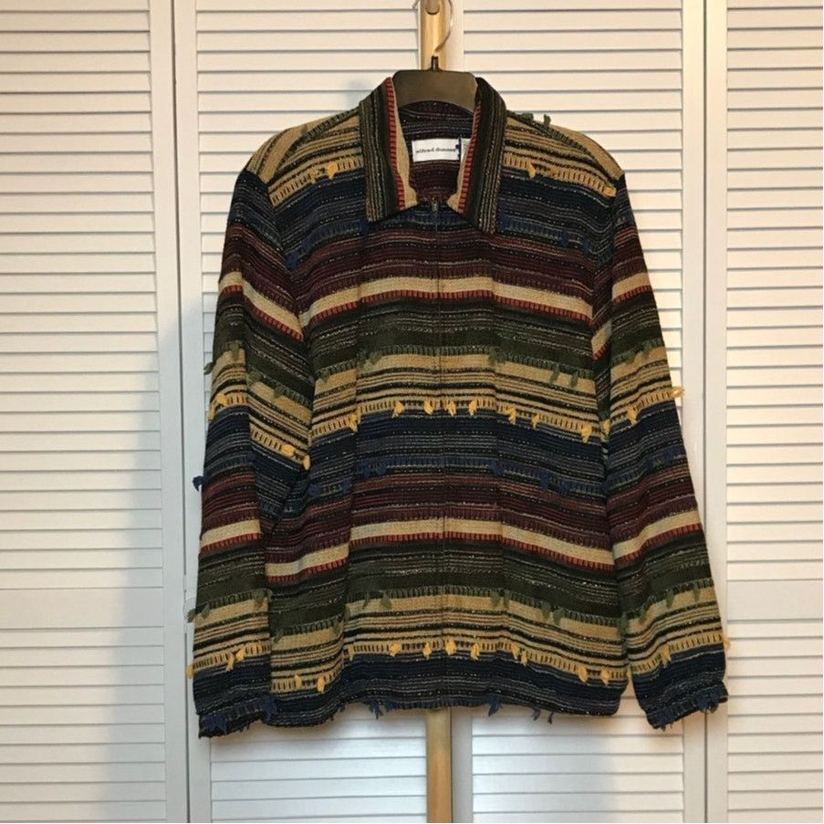 Other Alfred Dunner Vintage Boho Southwestern Striped Jacket 18 Size XXL / US 16-18 / IT 52-54 - 1 Thumbnail