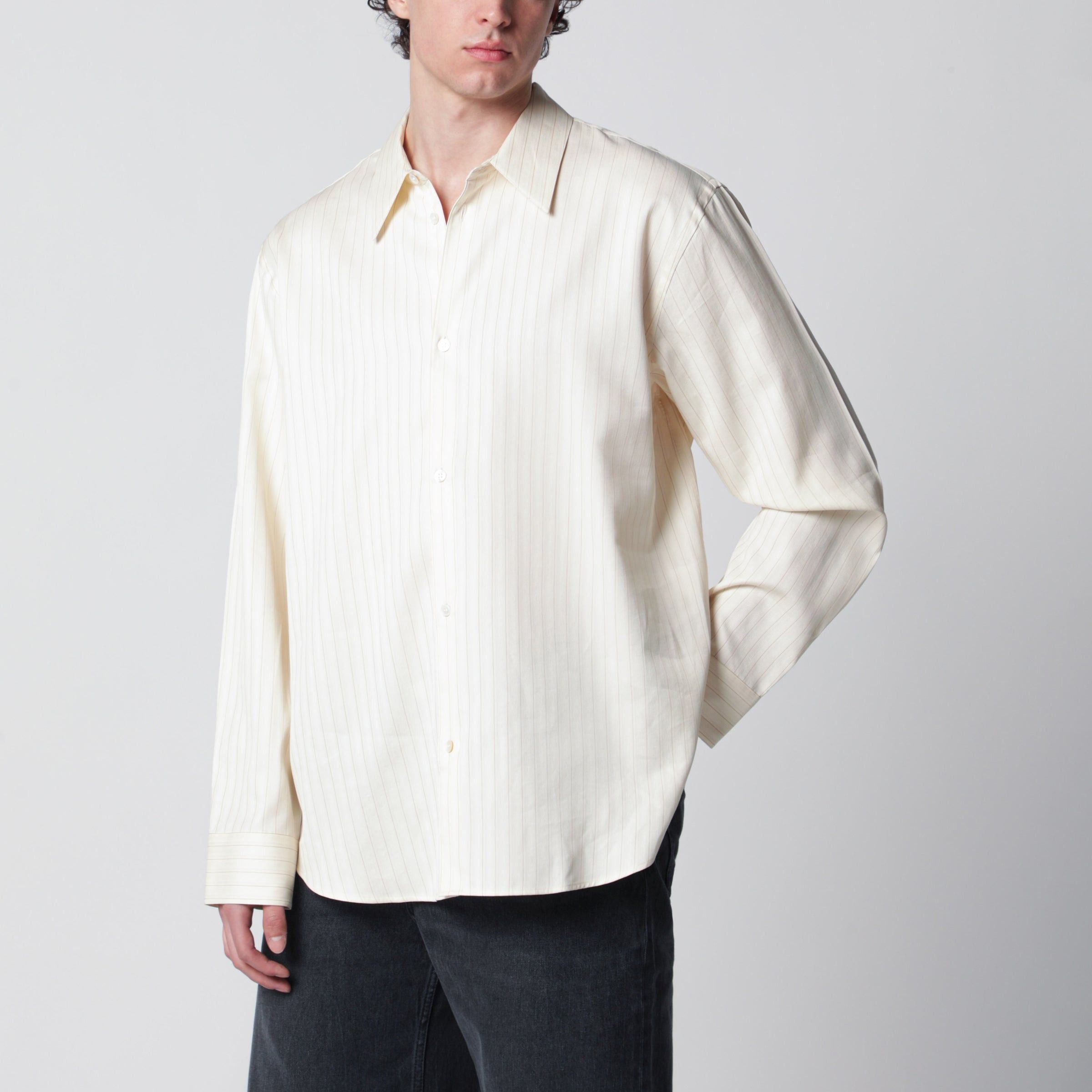Studio Nicholson Studio Nicholson Striped Cotton-Blend Shirt Size US XL / EU 56 / 4 - 1 Thumbnail