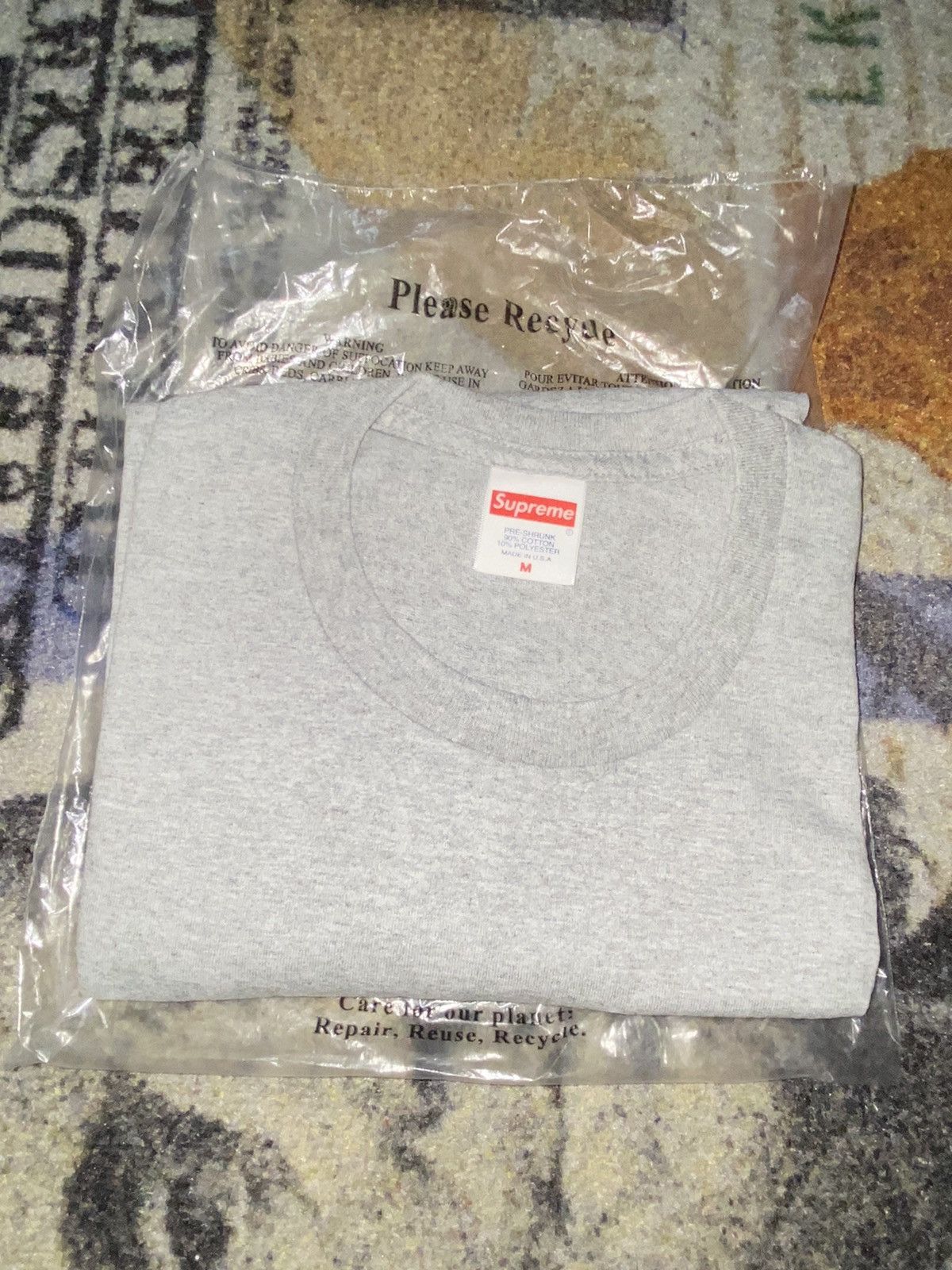 Supreme Supreme Arabic Logo Tee Heather Grey Size ONE SIZE - 2 Thumbnail