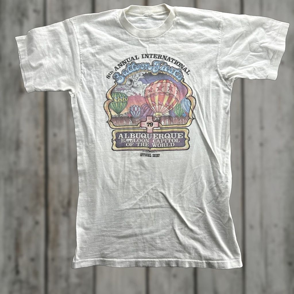 Vintage VINTAGE Albuquerque Balloon Fiesta T-Shirt Mens Small White 70s Graphic Tee Festival Travel 1979 Size US S / EU 44-46 / 1 - 1 Thumbnail