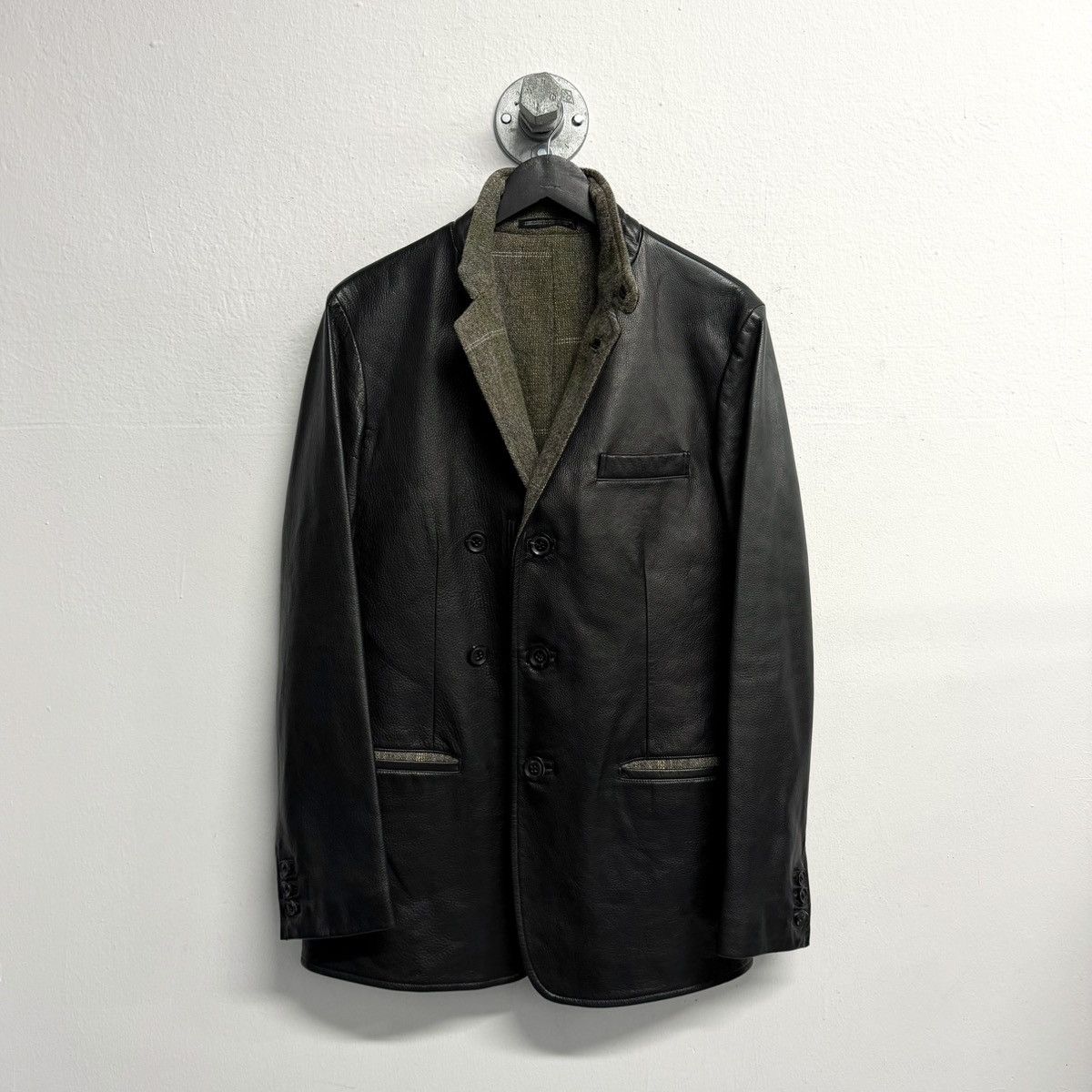 Yohji Yamamoto YOHJI YAMAMOTO POUR HOMME 2012 AW Leather Blazer Jacket Size US M / EU 48-50 / 2 - 7 Thumbnail