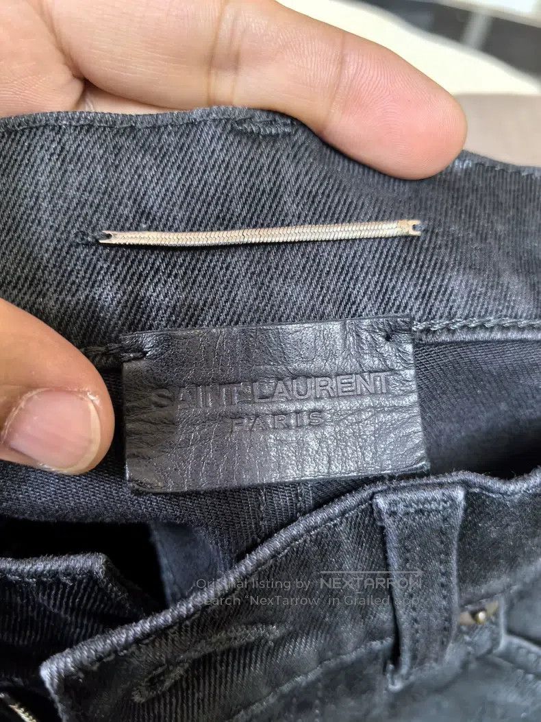 Saint Laurent Paris Saint Laurent Paris Men's knee patch leather zipper denim Size US 29 - 4 Thumbnail