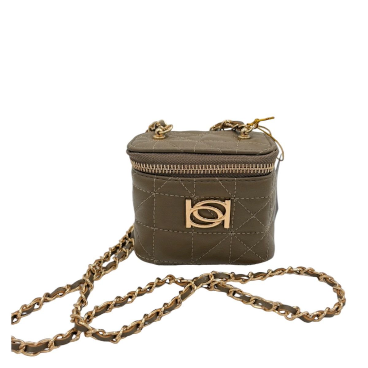 Bebe Bebe Kamala Mini SQ Light Olive Quilted Crossbody w/ Chain Size ONE SIZE - 1 Thumbnail
