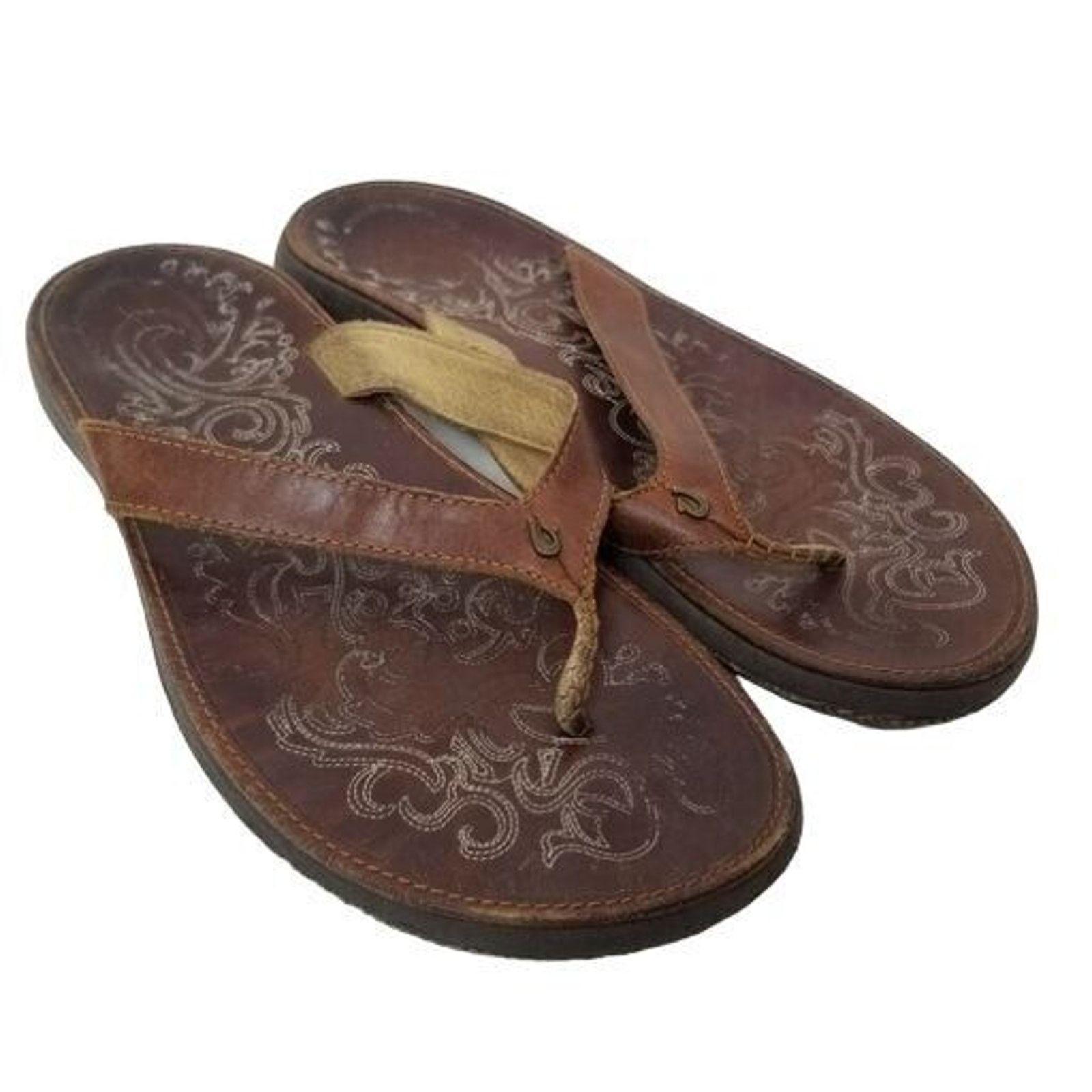 Olukai Olukai Womens Paniolo Leather Flip Flops Thongs Sandals Sz 9 Size US 9 / IT 39 - 3 Thumbnail
