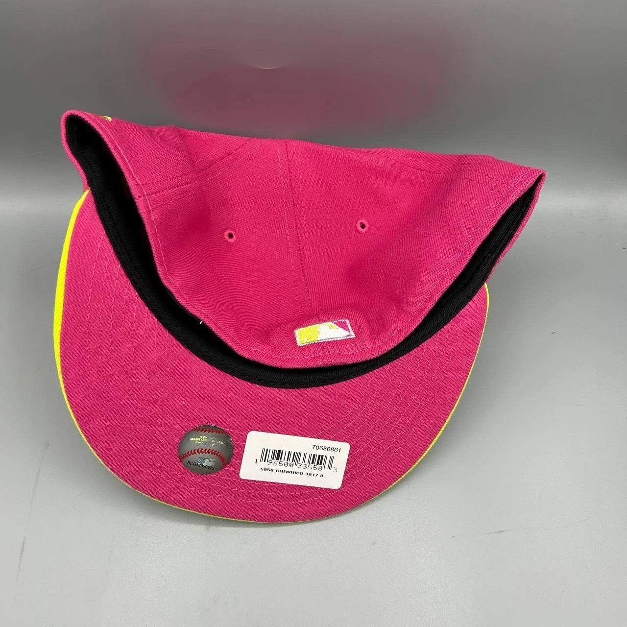 New Era Chicago White Sox Hat Men 8 Pink Yellow MLB Fitted Cap New Size ONE SIZE - 6 Thumbnail