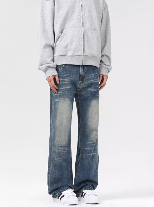 Japanese Brand × Jean Retro washed distressed straight loose bootcut baggy jeans Size US 34 / EU 50 - 2 Thumbnail