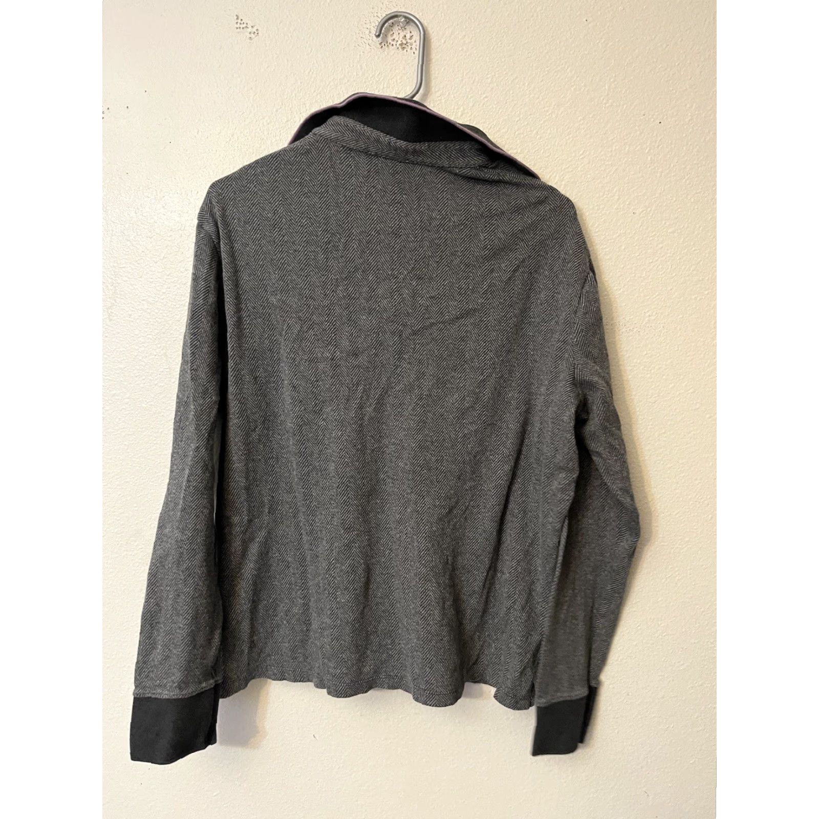 Express Express Men’s Long Sleeve Polo Size Medium Gray Size US M / EU 48-50 / 2 - 3 Thumbnail