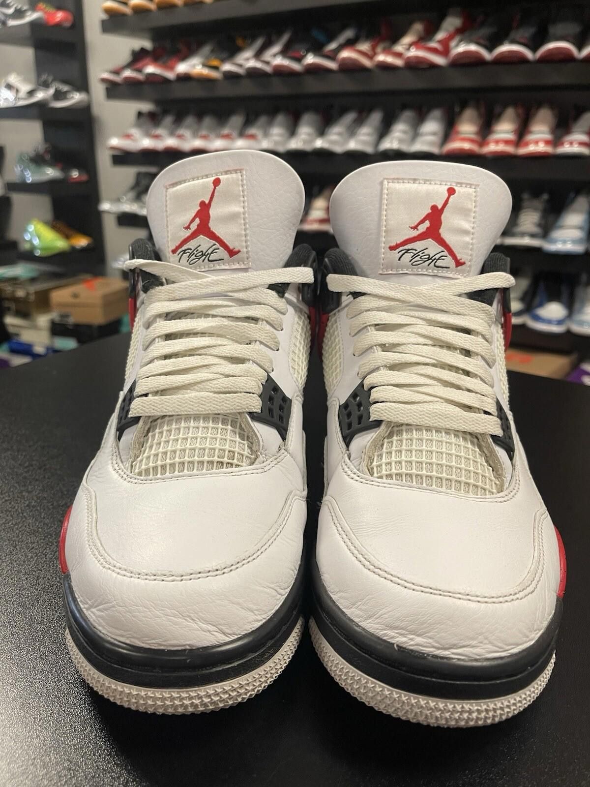 Nike Size 10.5 - Nike Air Jordan 4 Retro Red Cement White Size US 10.5 / EU 43-44 - 2 Thumbnail