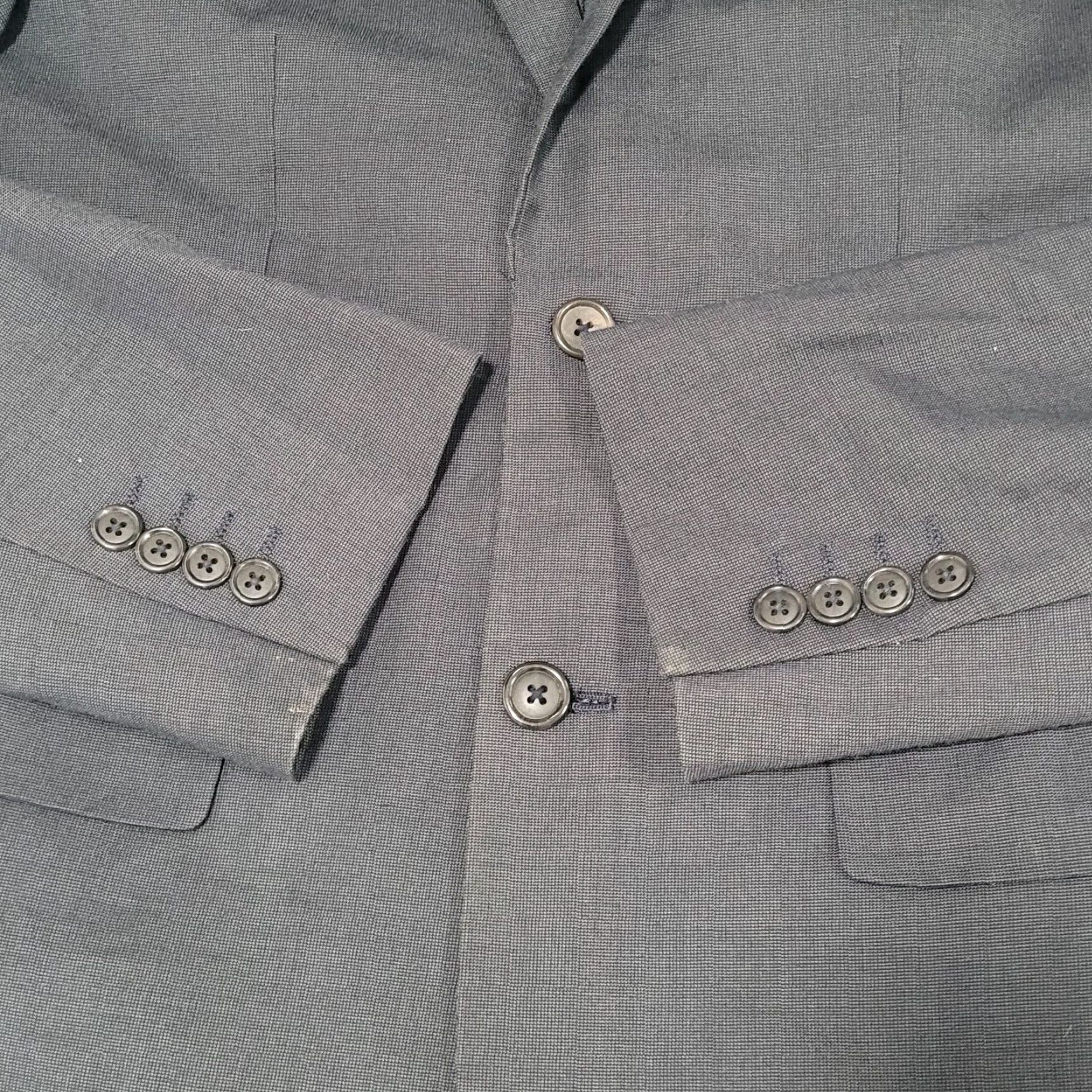 Vintage VINTAGE Wilke Rodriguez Blue Wool Blend 2 Button Vented Notch Blazer Sport Coat 36R Mens Blazer Size 36R - 5 Thumbnail