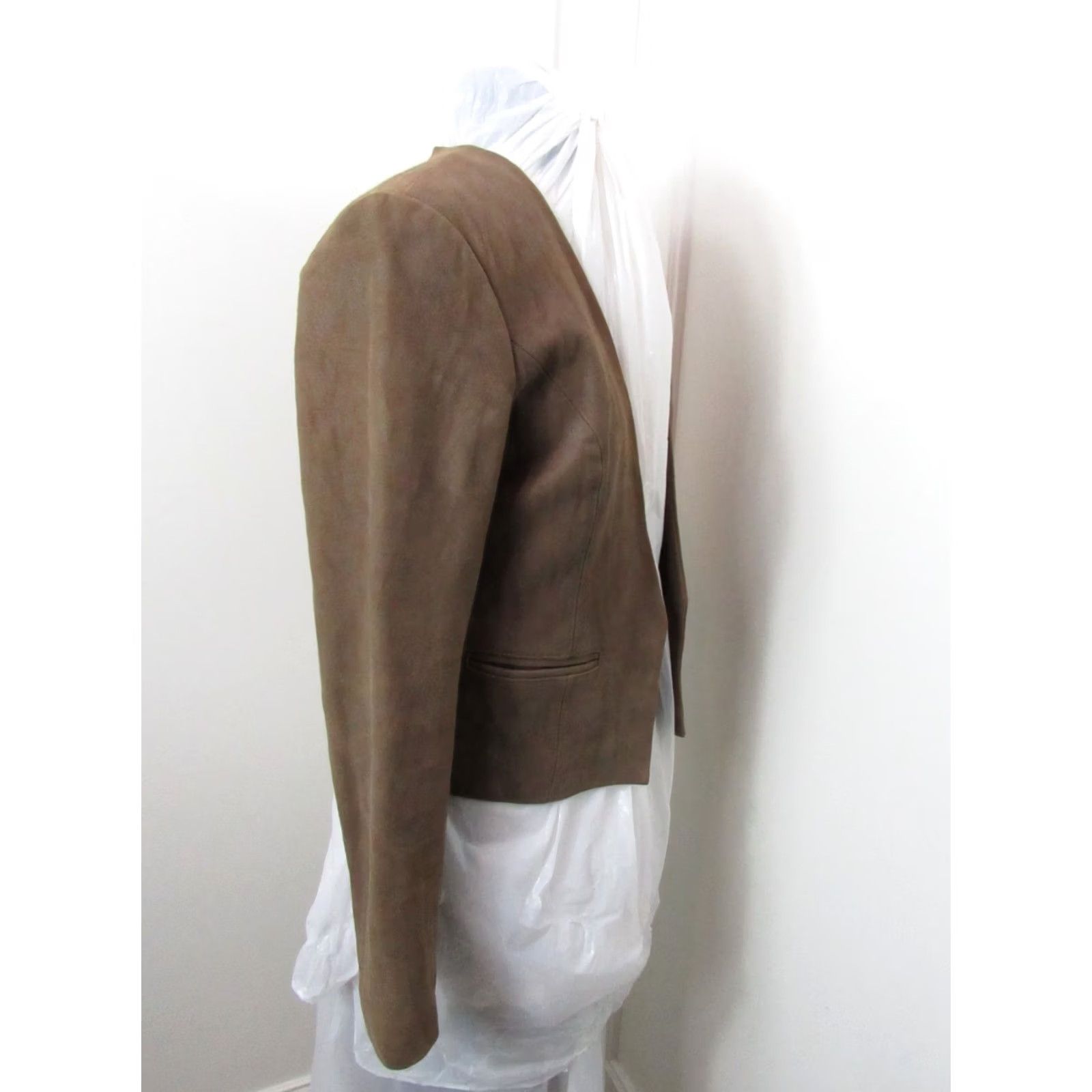 Joie Joie Women's Brown Taupe Leather Jacket Size Medium J771-4745 Size M / US 6-8 / IT 42-44 - 6 Thumbnail