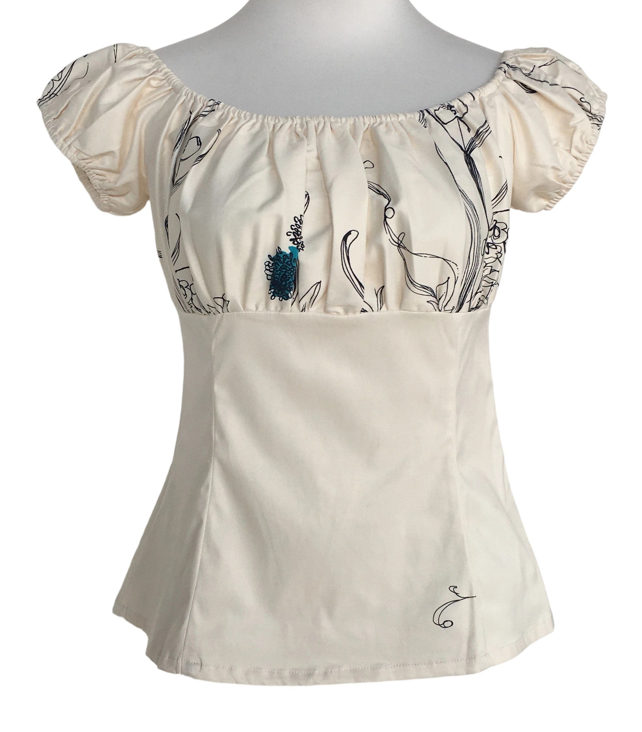 Other Elegant top off shoulder ivory & floral print Size M / US 6-8 / IT 42-44 - 1 Thumbnail