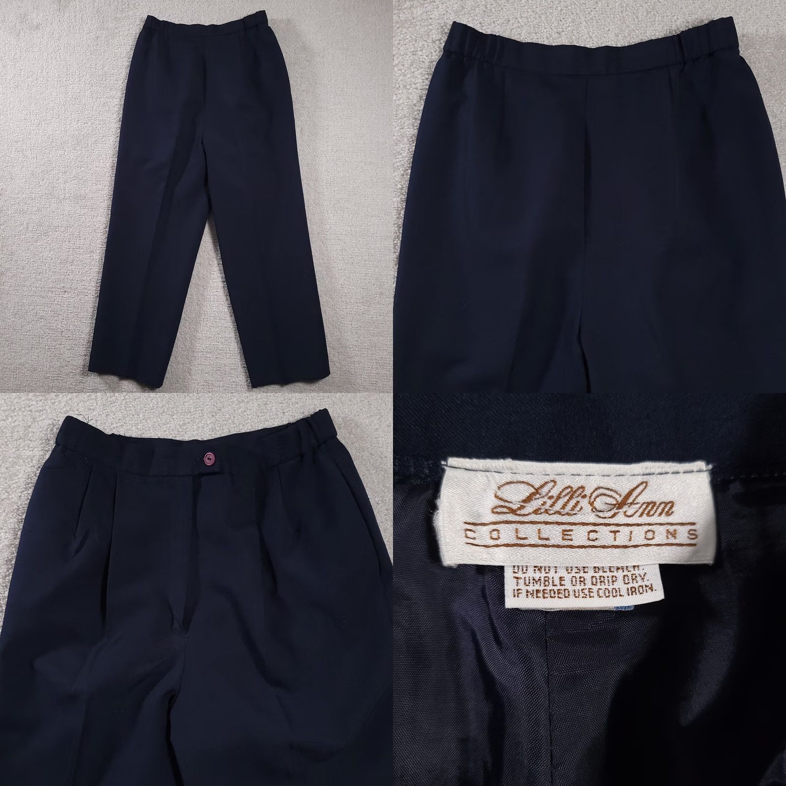 Vintage VINTAGE Lilly Ann Collection Blue Pleated Pants 27x25 Ladies Union Made In USA Size 26" / US 2 / IT 38 - 8 Thumbnail