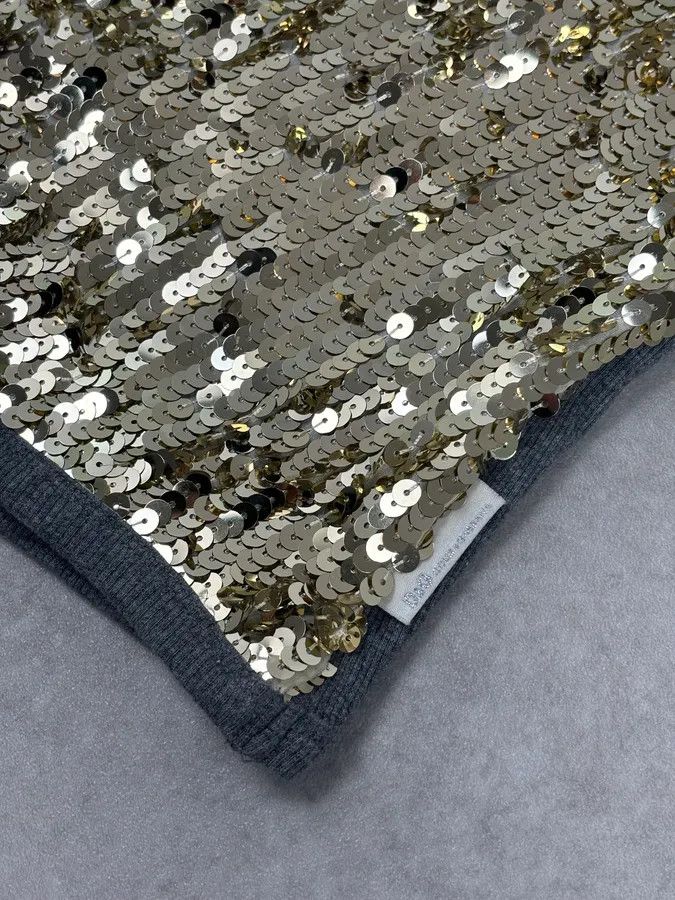Dolce & Gabbana 2000s Dolce & Gabbana Gold Glitter Tank Top Size S / US 4 / IT 40 - 6 Thumbnail
