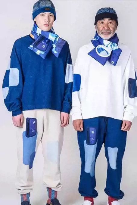 Kapital kapital Gubu patch splicing round neck sweater -2507 Size US M / EU 48-50 / 2 - 7 Thumbnail