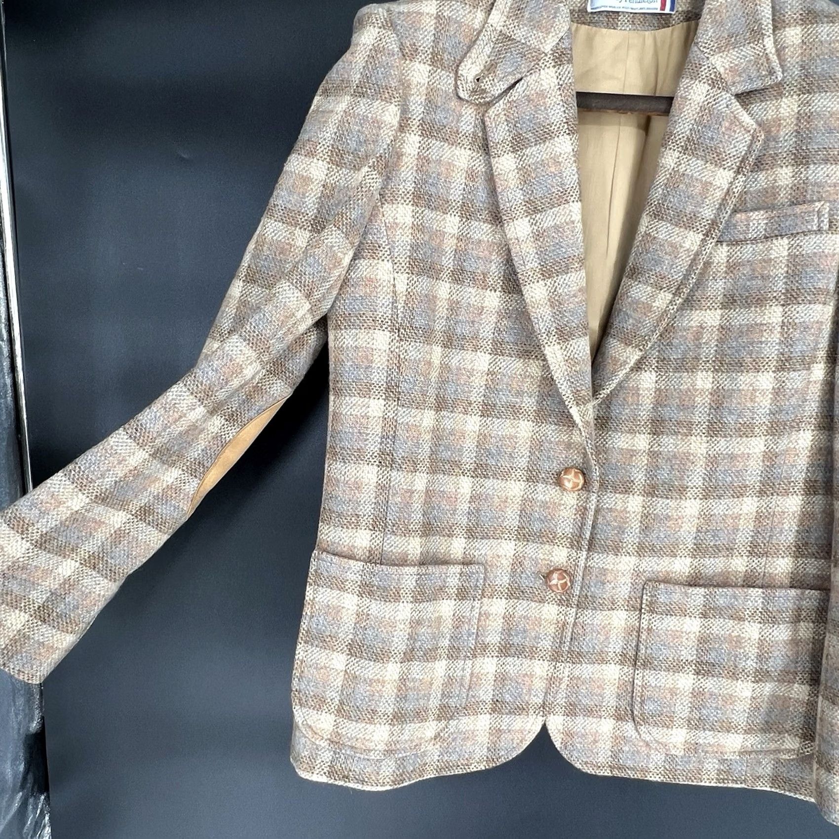 Pendleton VINTAGE Pendleton Knockabouts Blazer Womens Plaid 2 Button Leather Elbow Patches Sz Med Size M / US 6-8 / IT 42-44 - 6 Thumbnail