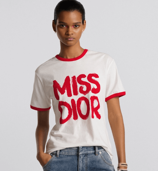 Dior o1w1db11225 453T40 T-Shirt in White/Red Size S / US 4 / IT 40 - 4 Thumbnail