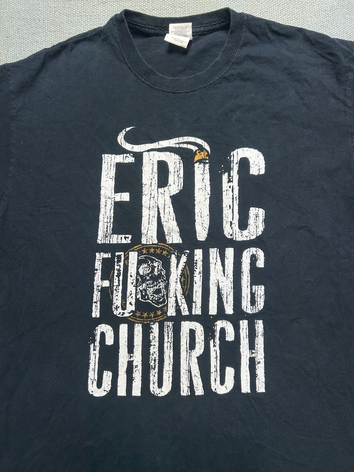 Vintage Vtg t shirt Eric fu*king Church country music skull large Size US L / EU 52-54 / 3 - 2 Thumbnail